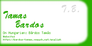 tamas bardos business card